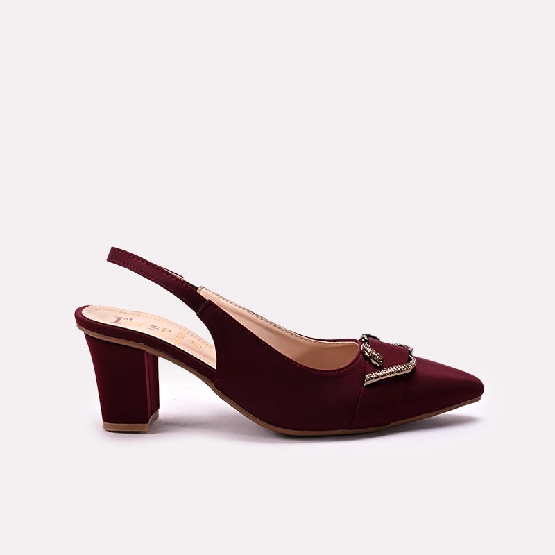 Fancy Court Shoes Maroon 0450082