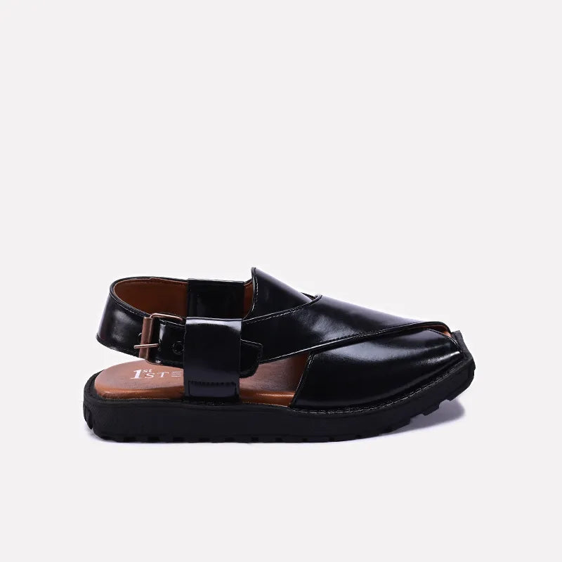 Black Baba Peshawari Chappal