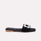 Black Fancy Flat Slippers 0412813