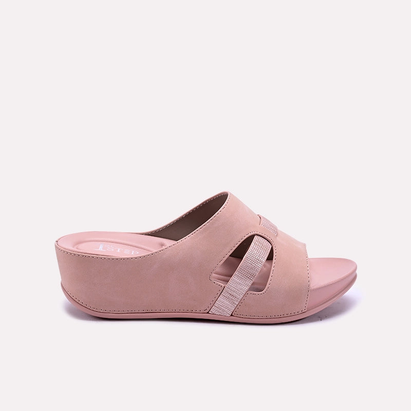 Womens Pink Comfy Fancy Slippers
