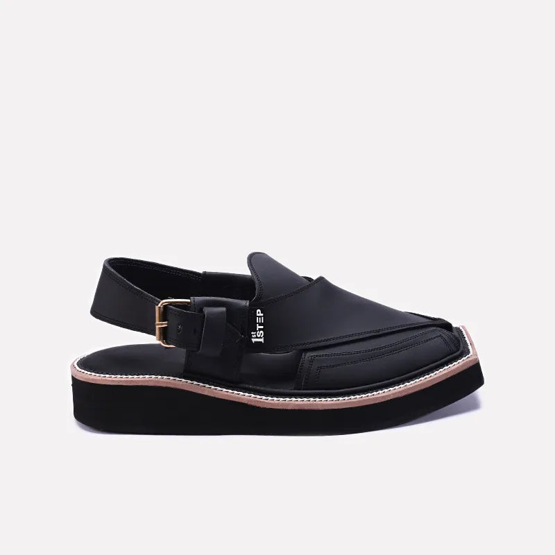 mens Black Peshawari Chappal
