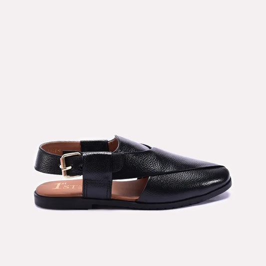 Black Classic Peshawari Chappals 0141122