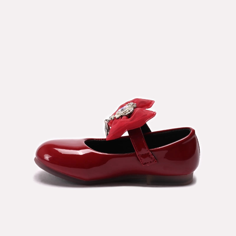Girl Fancy Pumps Maroon 0710736