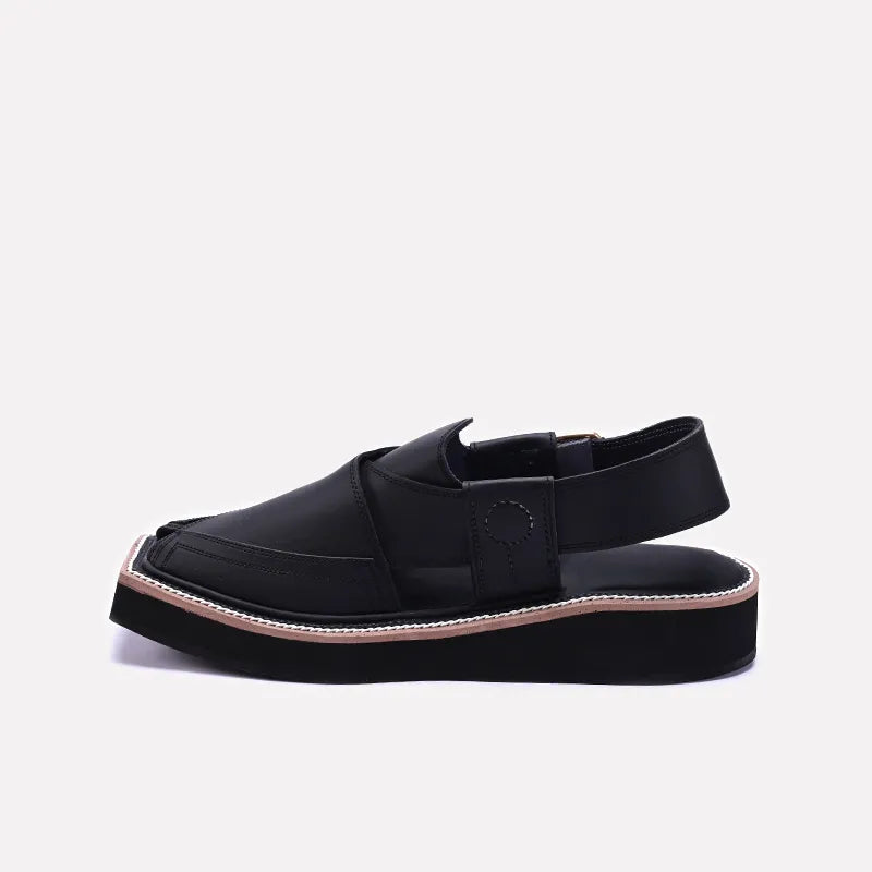 Black Peshawari Chappal for men
