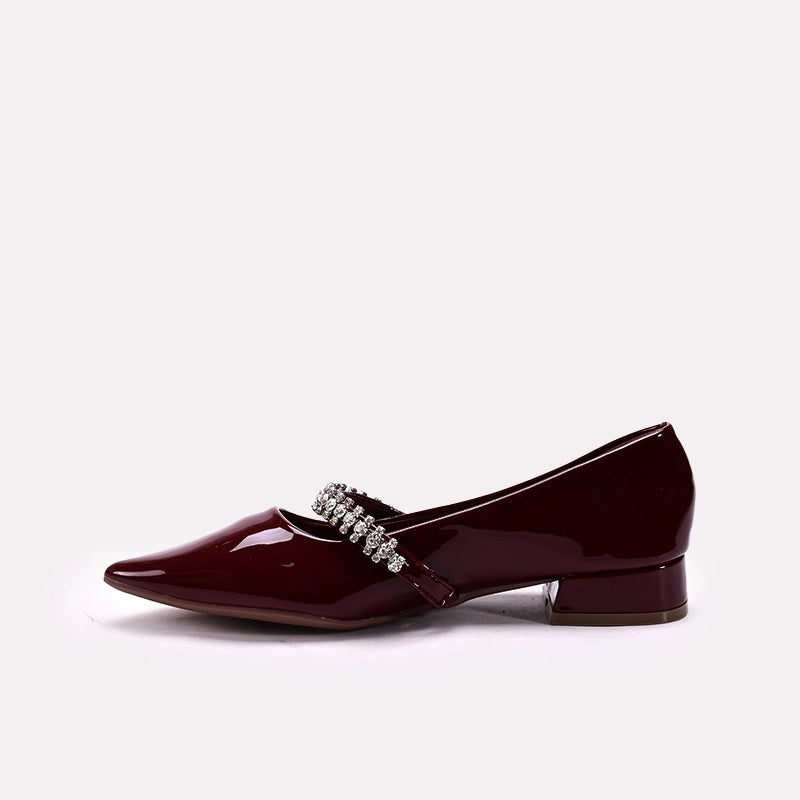 Fancy Court Shoes Maroon 0450153