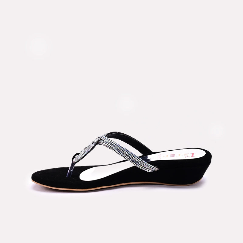 Black Womens Fancy Slippers 0413075