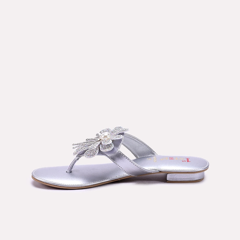 Silver Fancy Flip Flops 0412653
