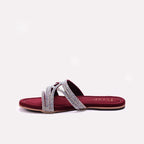 Maroon Womens Fancy Flats 0413177