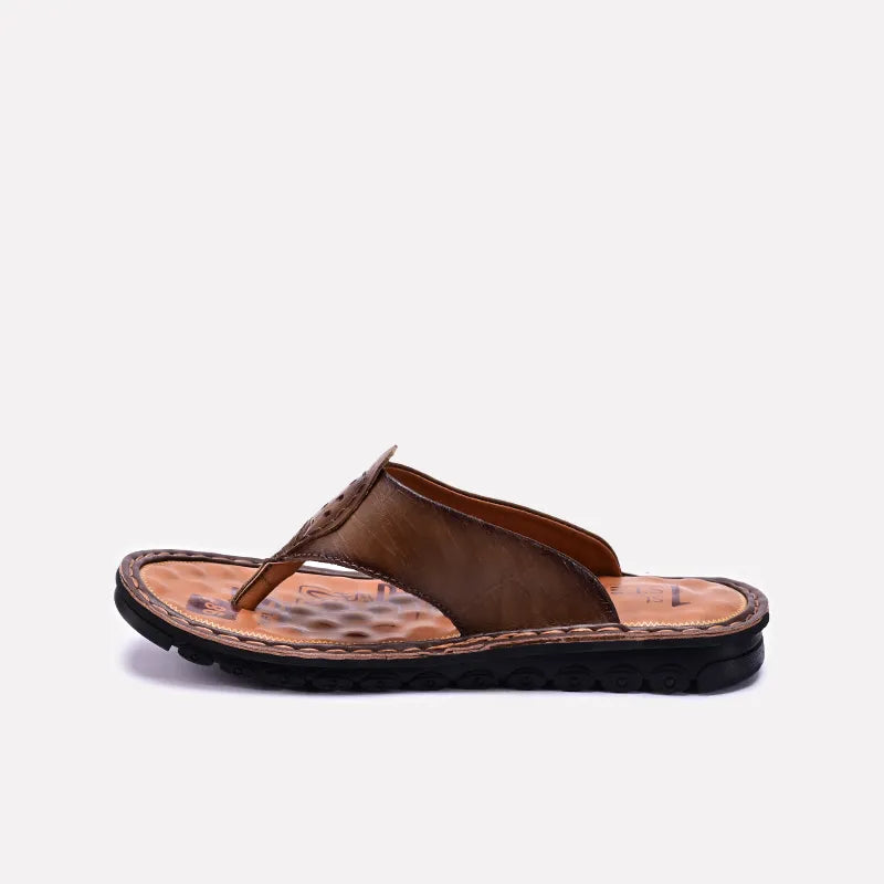 Khaki Casual Flip Flops for Men