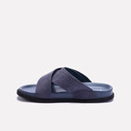 Blue Comfy Criss Cross Slippers for Men