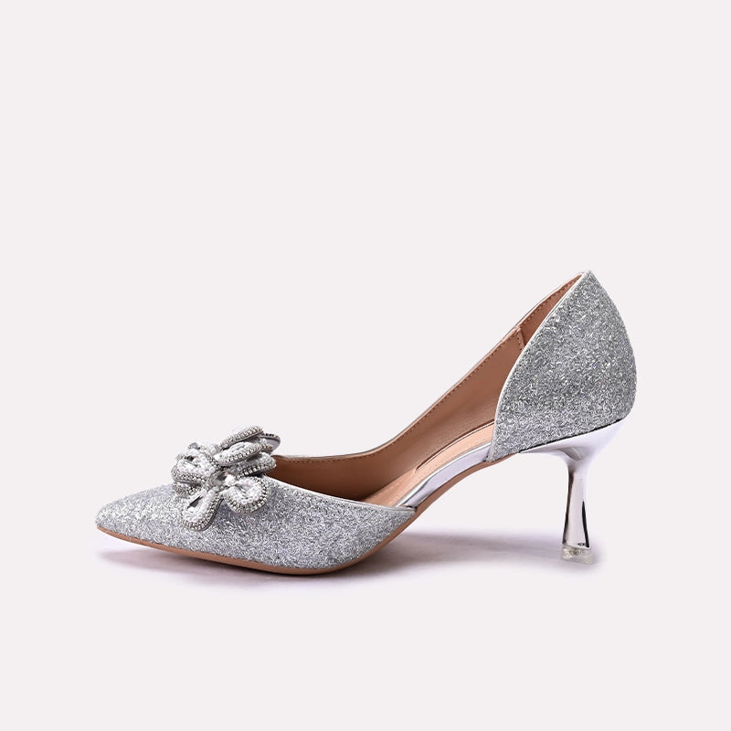 Bridal Court Shoes Silver 0450197