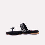 Black Fancy Flat Slippers 0412791