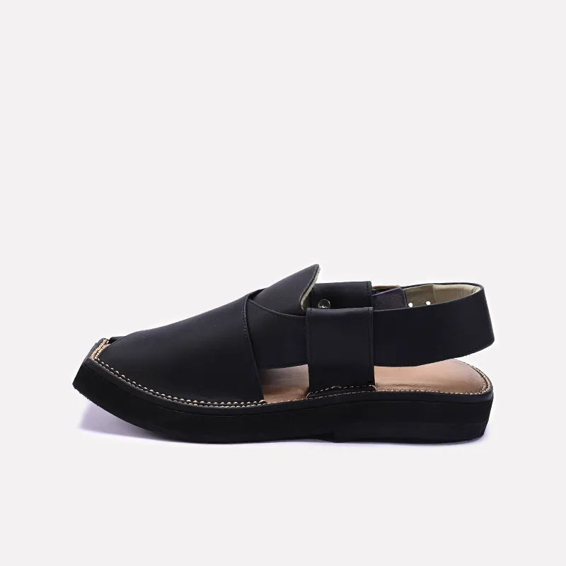 Black Peshawari Chappal for men