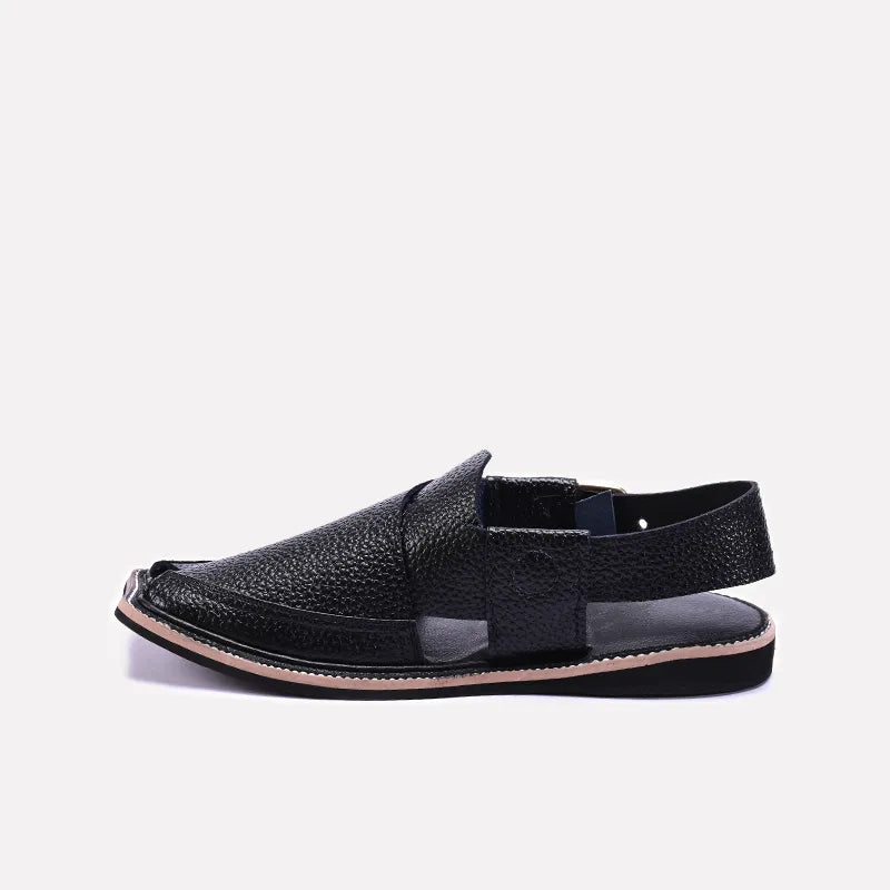 Black Peshawari Chappal for men