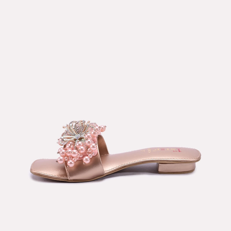 Peach Fancy Flat Slippers 0413171