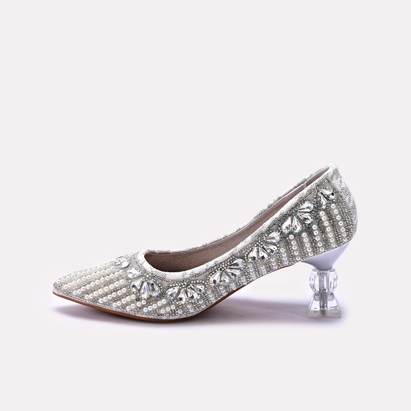 Bridal Court Shoes Silver 0450177