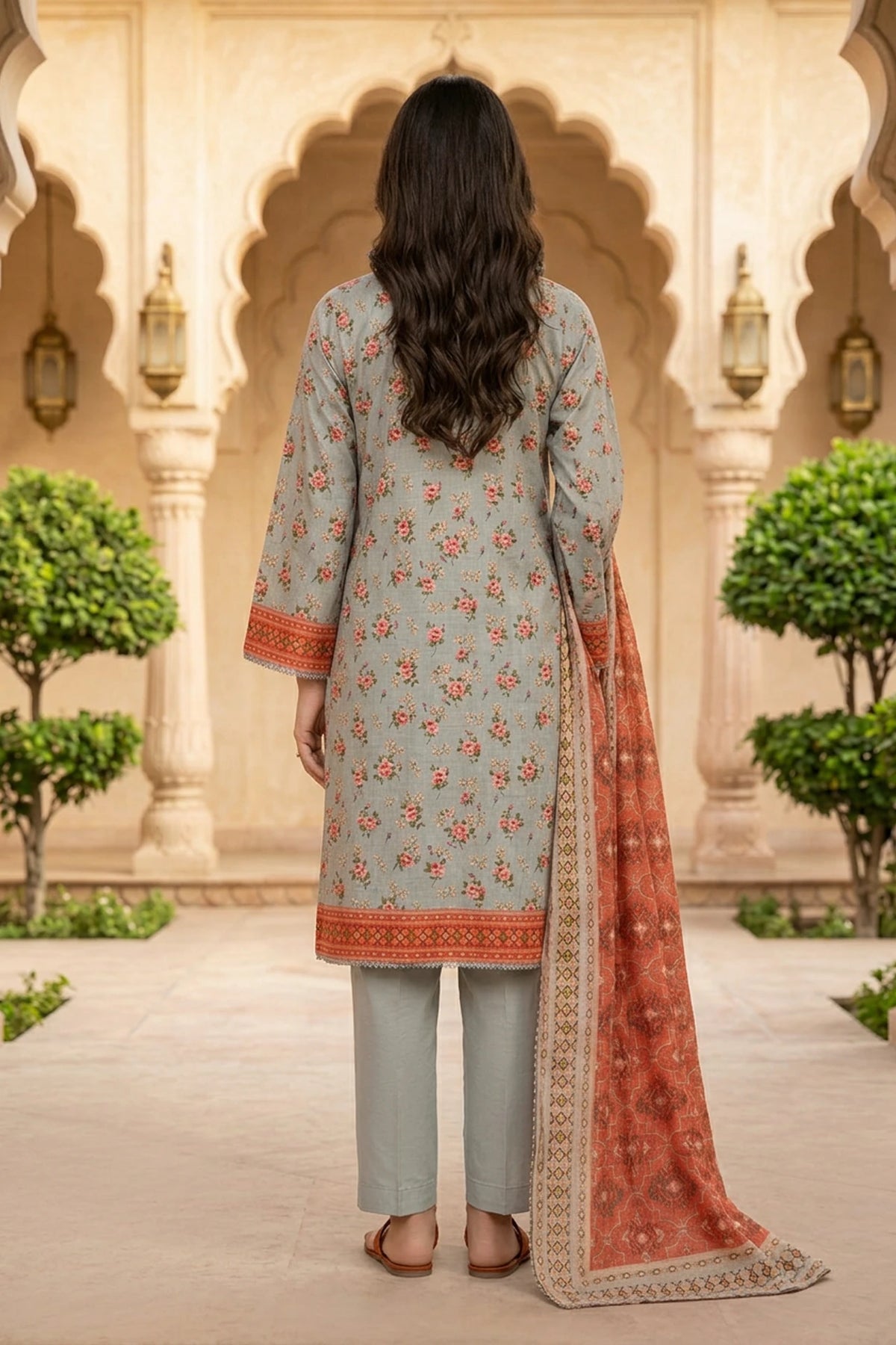 Mirelle Bloom – 3 Piece Stitched Viscose Linen Suit 1512302