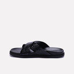 Black Comfy Criss Cross Slippers 0151079