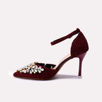 Bridal Court Shoes Maroon 0450195