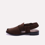Brown Velvet Peshawari Chappals 0141154