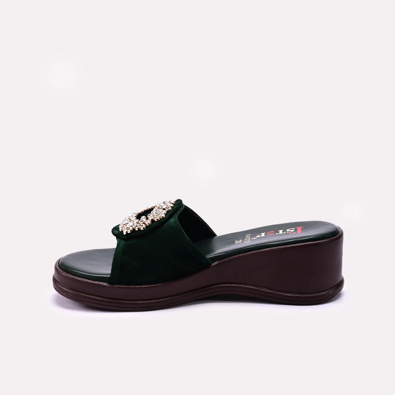 Green Womens Casual Slippers 0413137