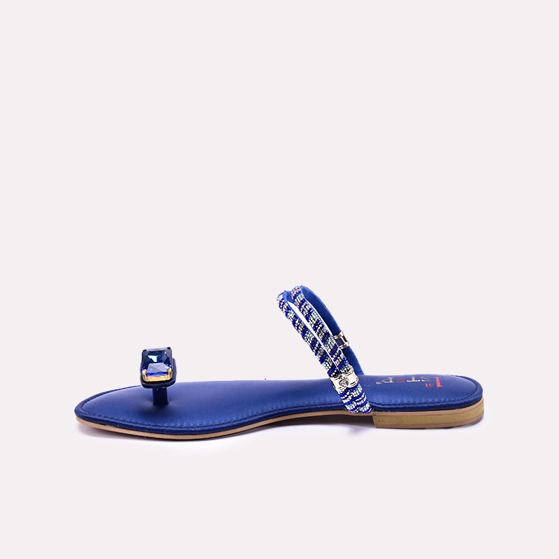 Blue Fancy Flat Slippers 0412776