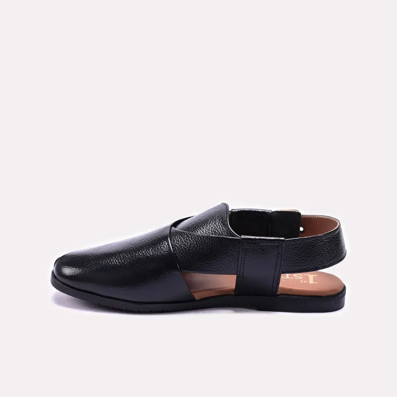 Black Classic Peshawari Chappals 0141122