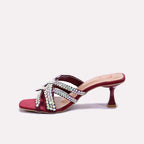 Maroon Pointed Heel Slippers 0412718