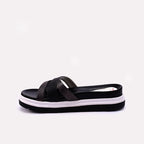 Black Womens Casual Platform Slippers 0413130