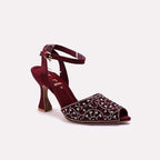 Bridal Court Shoes Maroon 0450095