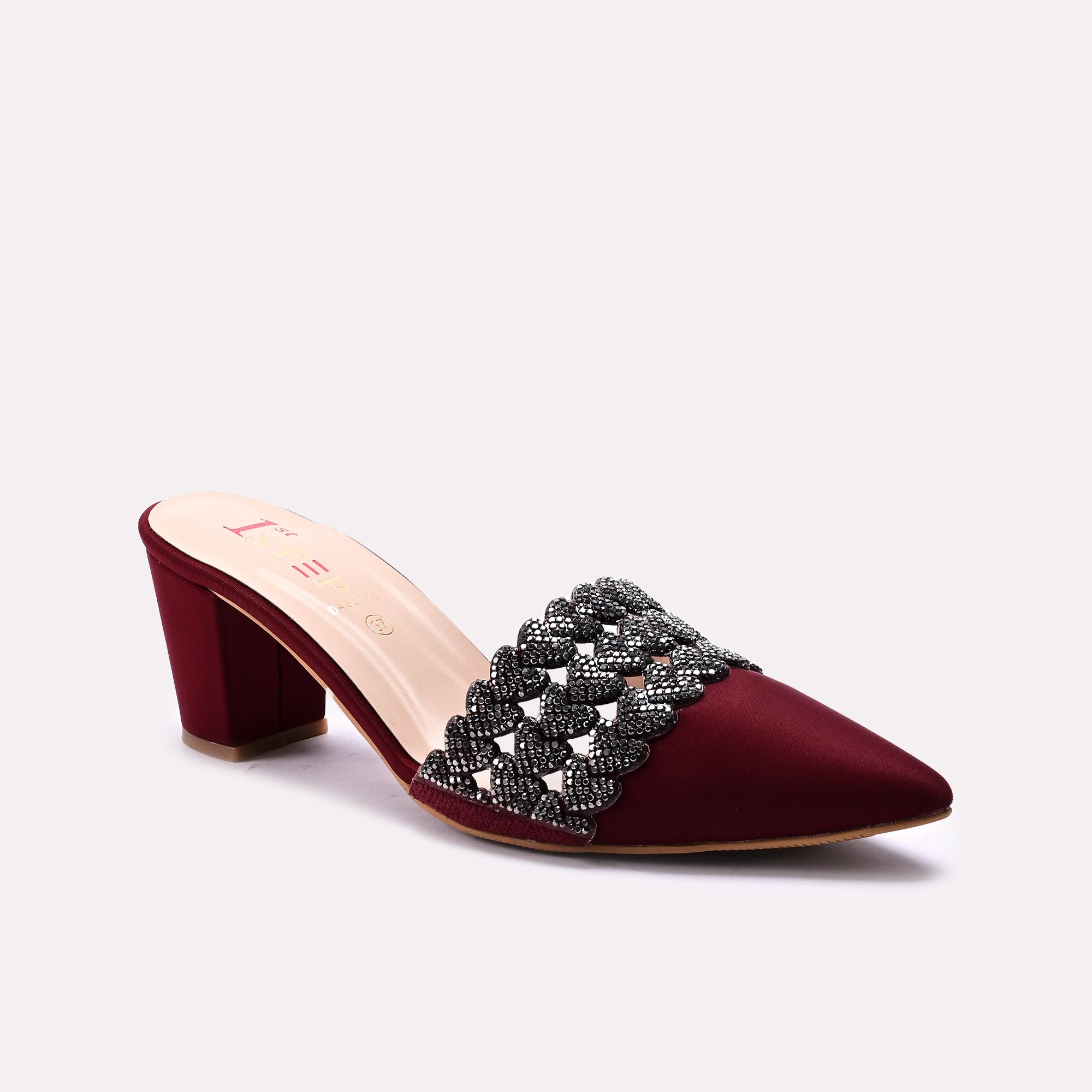 Fancy Court Shoes Maroon 0450136