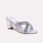 Silver Bridal Heel Slippers 0421334
