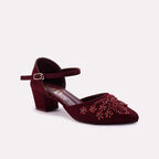 Bridal Court Shoes Maroon 0450051