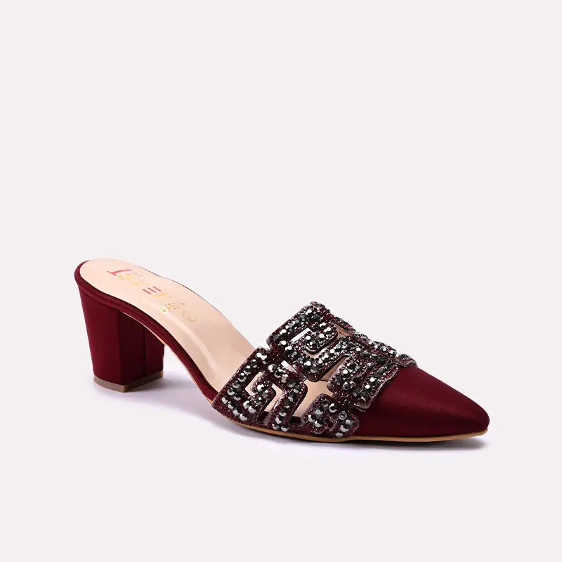 Fancy Court Shoes Maroon 0450137