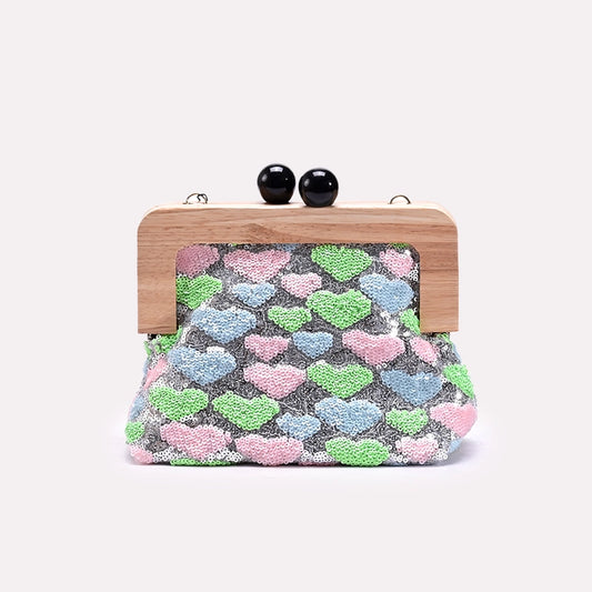 Light Blue Ladies Casual Clutch 0315786