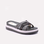 Gray Womens Casual Platform Slippers 0413130