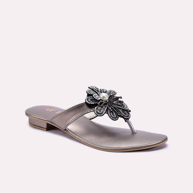 Gray Fancy Flip Flops 0412653