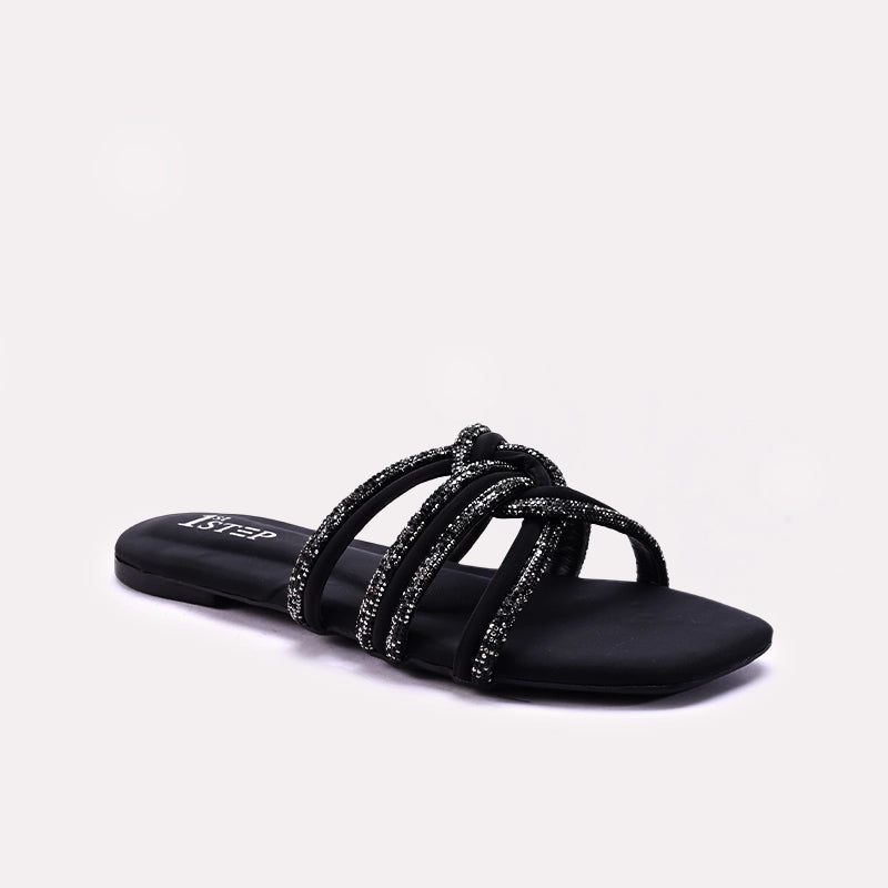 Black Womens Fancy Slippers 0412944