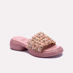Peach Chunky Casual Slippers 0412901