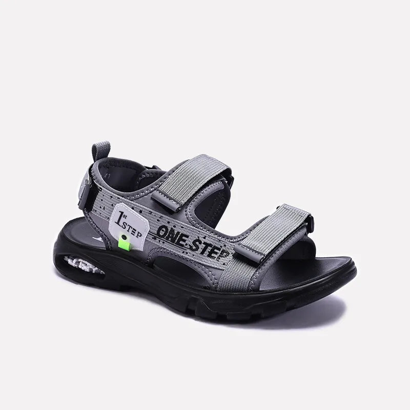 Gray Velcro Strap Sandals 0141181