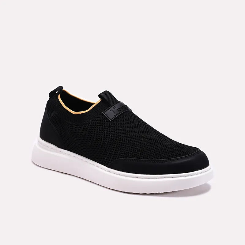 Black Mens Slip On Sneakers 0120608