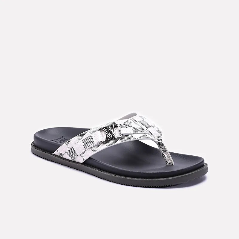 White Comfy Flip Flops Mens 0151126