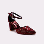 Bridal Court Shoes Maroon 0450046