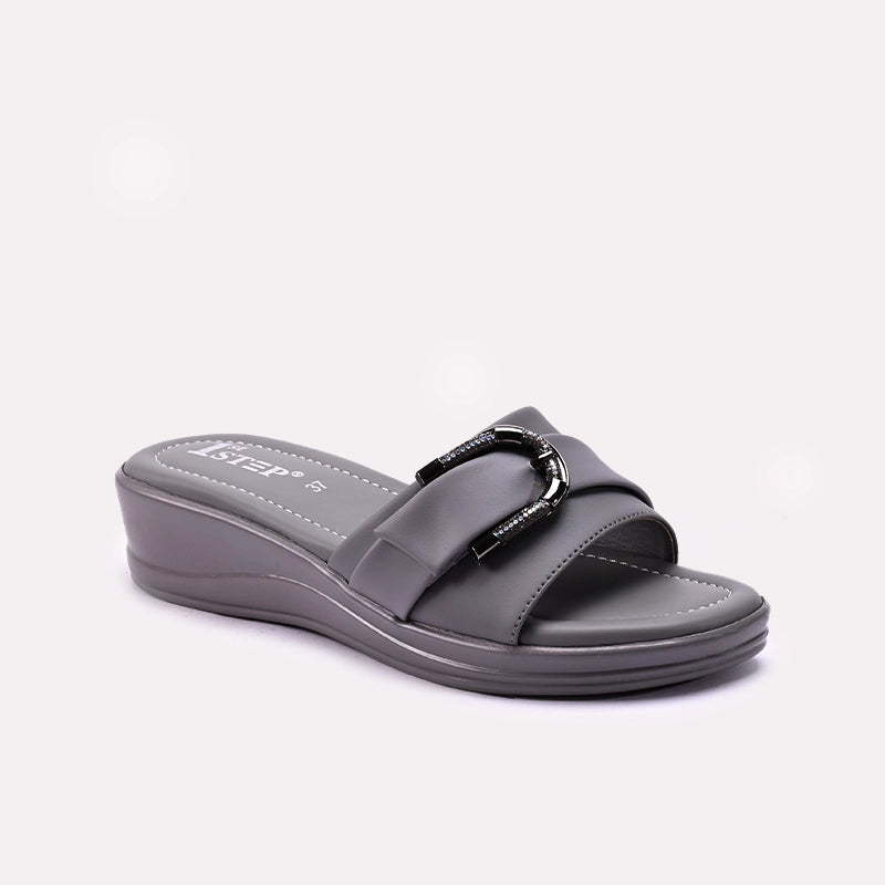 Gray Womens Casual Slippers 0413182