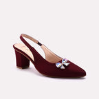 Fancy Court Shoes Maroon 0450080