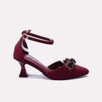 Fancy Court Shoes Maroon 0450121