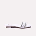 White Fancy Flat Slippers 0412838