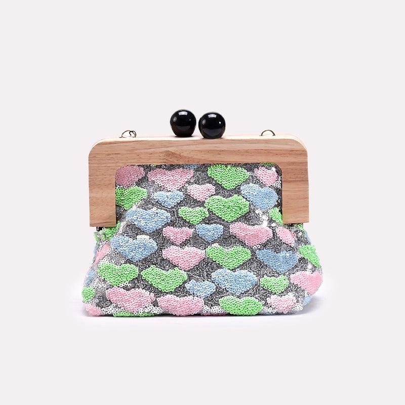 Light Blue Ladies Casual Clutch 0315786