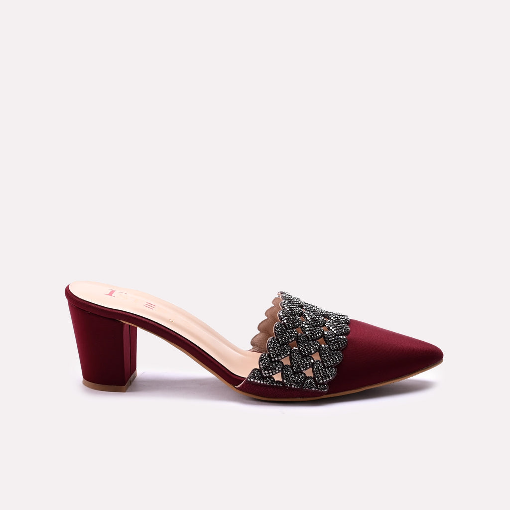 Fancy Court Shoes Maroon 0450136