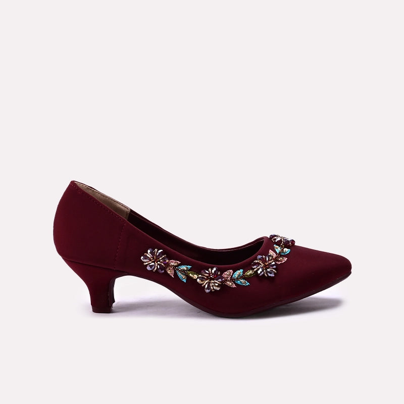 Bridal Court Shoes Maroon 0450057